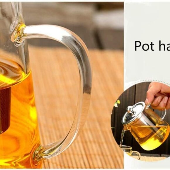 Borosilicate Glass Tea Kettle Stovetop Safe, Blooming 1 pack(Any Size) - Picture 6 of 13
